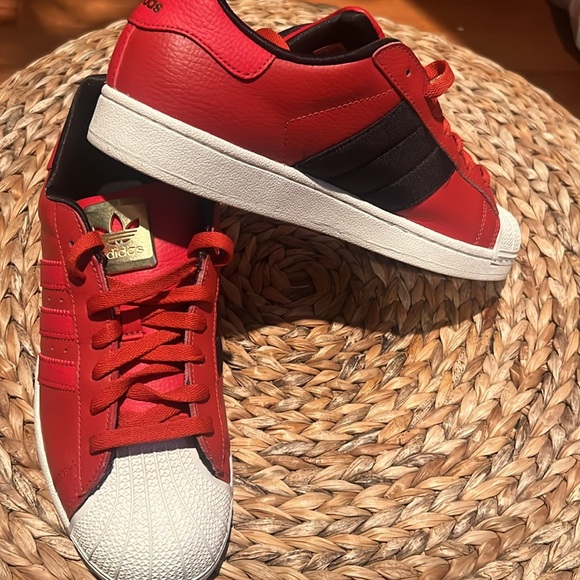 ADIDAS SUPERSTAR II MEN'S SIZES 8 NEW / RED LEATHER GOLD EMBLEM D74391 - Picture 9 of 12